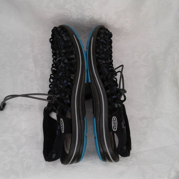 KEEN UNEEK Black Blue Paracord Outdoor Sport Sandals Braided EU 41: US 9.5W/8M - Picture 8 of 10